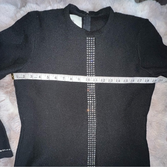 Stunning 1980s Steve Fabrikant Mini Dress/Sweater With Rhinestones Medium - Picture 8 of 14
